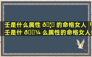 壬是什么属性 🦊 的命格女人「壬是什 🐼 么属性的命格女人命运」